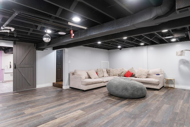 living room featuring hardwood / wood-style floors