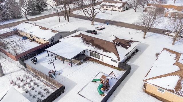 view of snowy aerial view