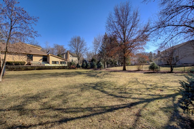 view of yard featuring fence