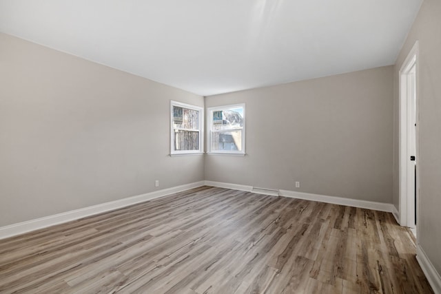 empty room featuring light wood-type flooring