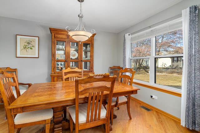 dining room featuring light wood-type flooring