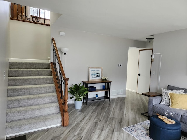 living room featuring light hardwood / wood-style floors