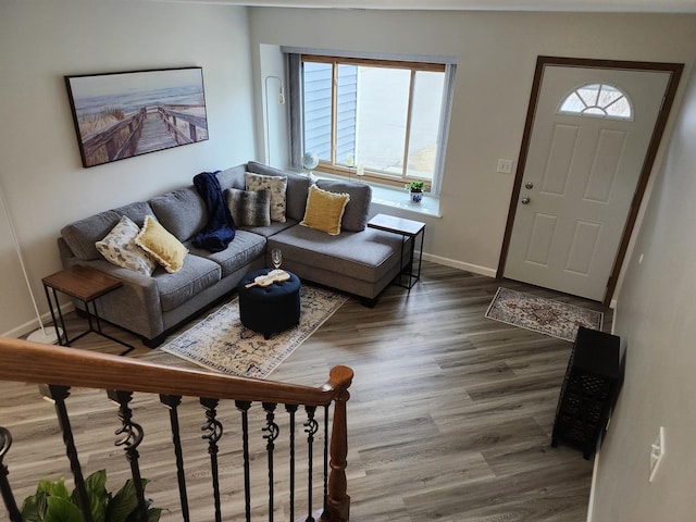 living room featuring hardwood / wood-style floors