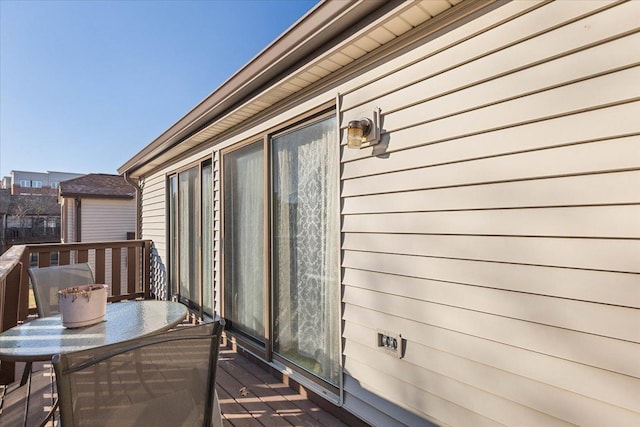 wooden balcony featuring a wooden deck