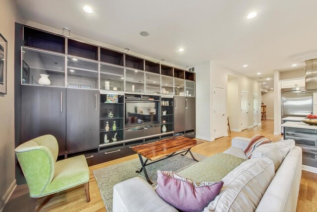 living room featuring light hardwood / wood-style flooring