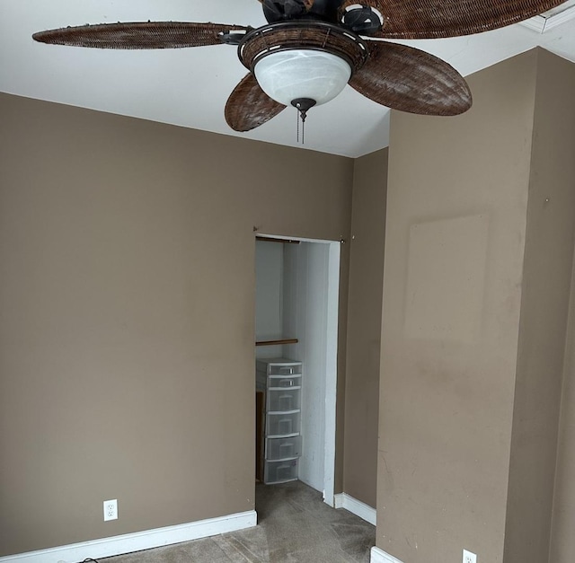 unfurnished bedroom with ceiling fan