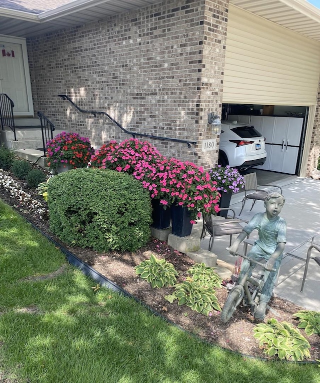 exterior space featuring a garage