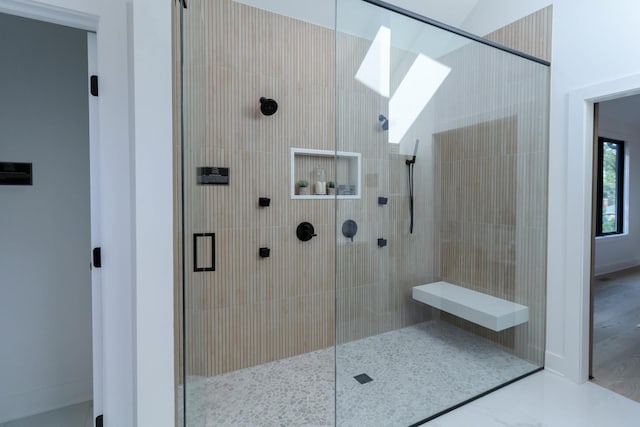 bathroom with an enclosed shower