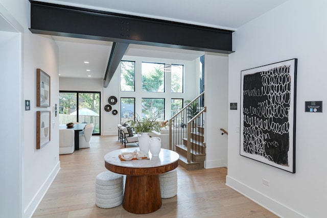 interior space featuring light wood-type flooring