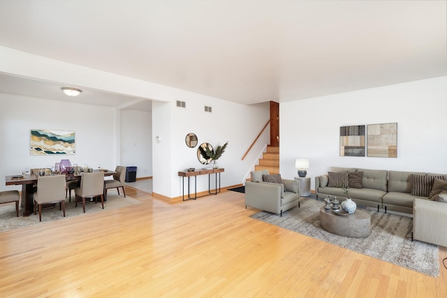 living room featuring hardwood / wood-style floors