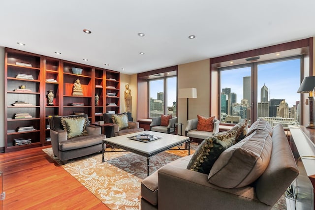 living room featuring hardwood / wood-style flooring