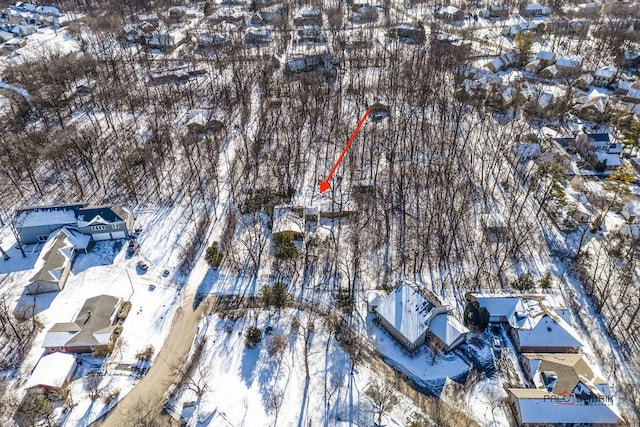 view of snowy aerial view