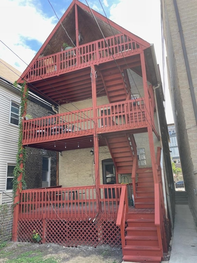 back of house with a porch