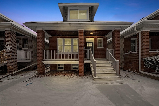 view of front of house featuring covered porch