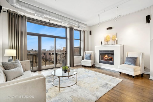 living room featuring hardwood / wood-style floors