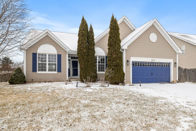 view of front of house with a garage