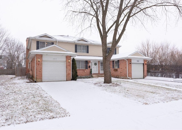 front facade with a garage