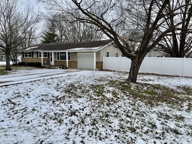 exterior space with a garage