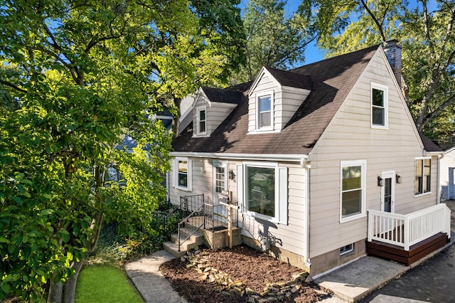 view of cape cod home