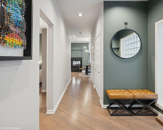 hallway featuring light hardwood / wood-style flooring