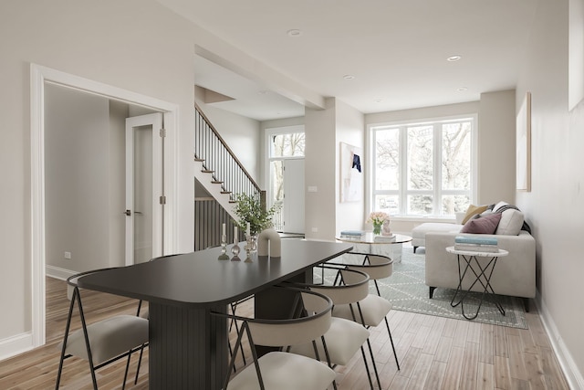 dining room featuring light hardwood / wood-style flooring