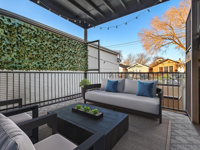 view of patio / terrace with an outdoor living space