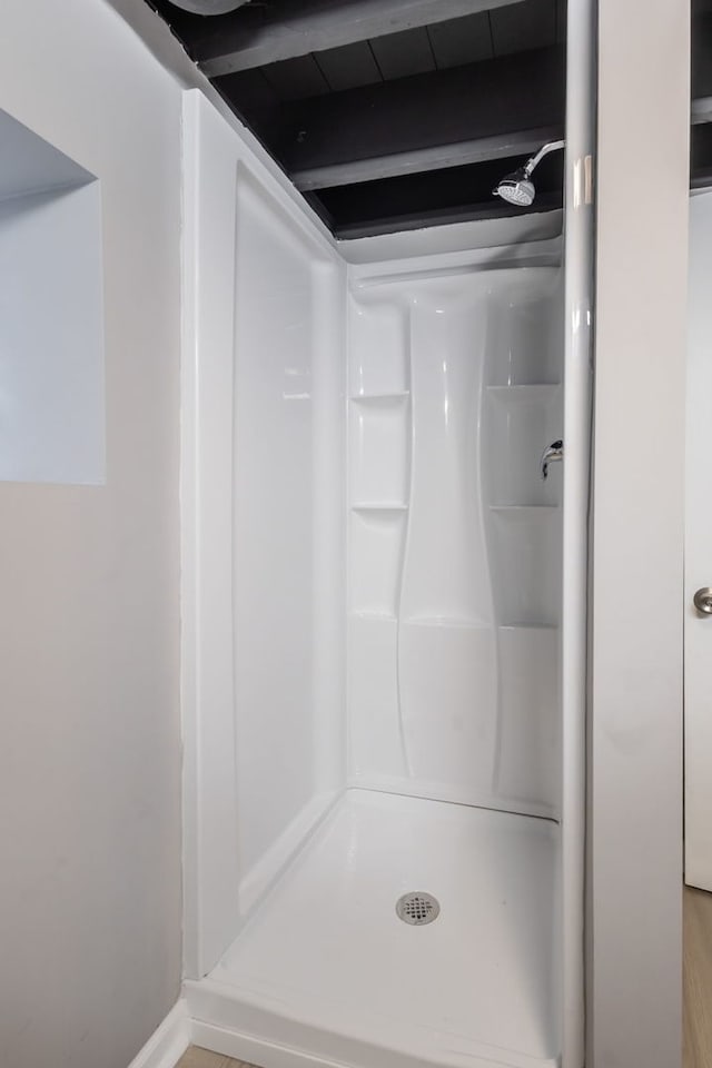 bathroom featuring walk in shower