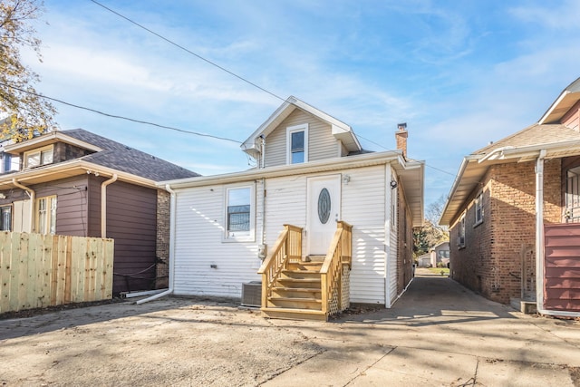 view of front of house with central AC unit