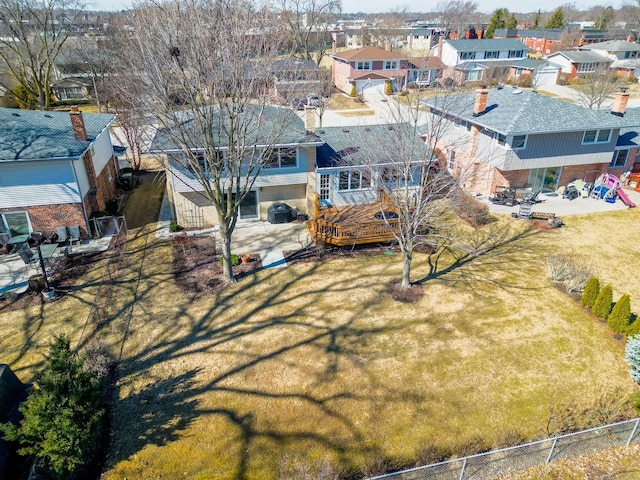 bird's eye view featuring a residential view