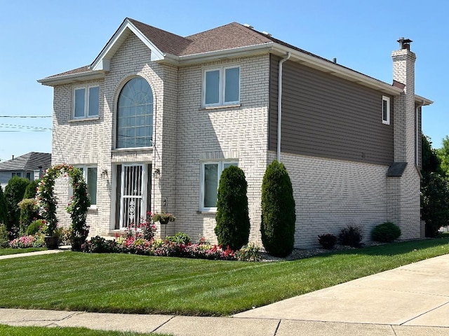 view of property exterior featuring a lawn