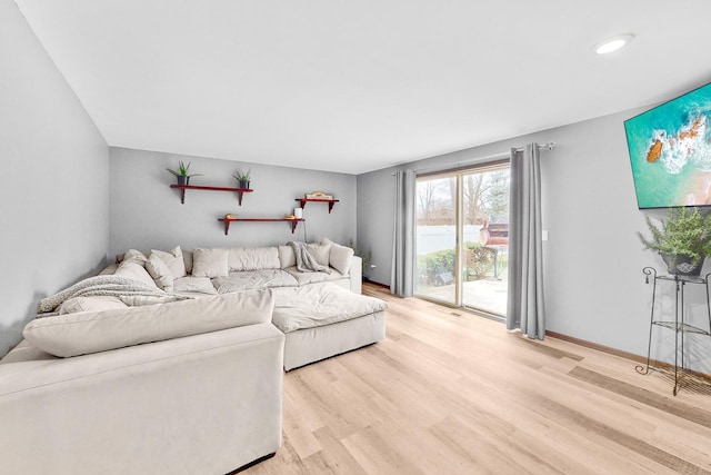 living room featuring light hardwood / wood-style floors