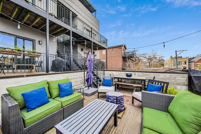 view of patio with an outdoor living space