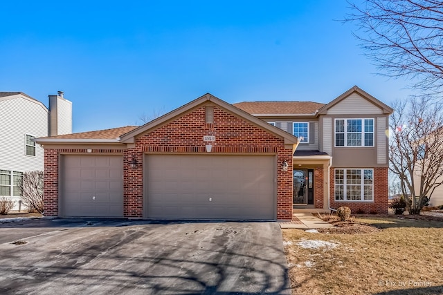 view of property with a garage