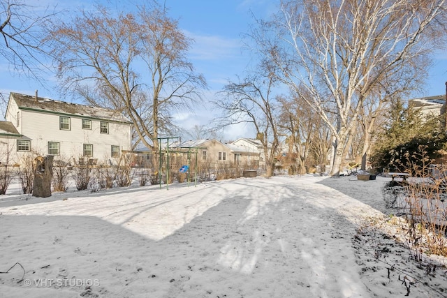 view of snowy yard