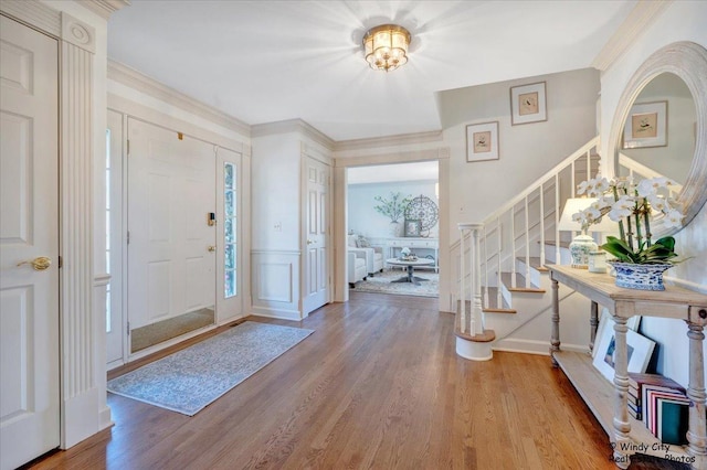 entrance foyer with hardwood / wood-style flooring