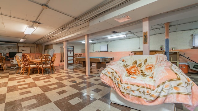 interior space with pool table