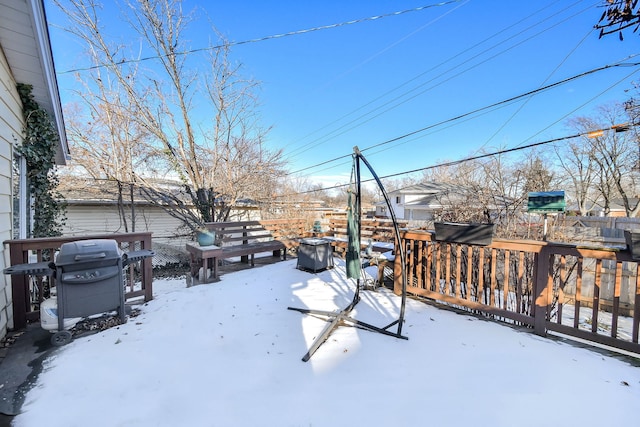 view of yard covered in snow