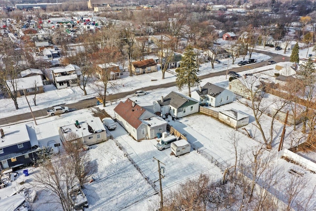 view of snowy aerial view