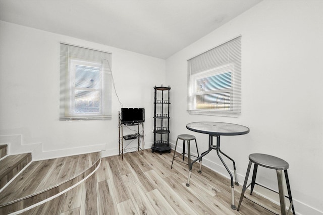 interior space featuring light wood-type flooring