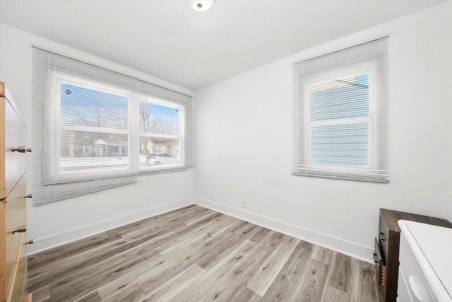 interior space with light hardwood / wood-style floors