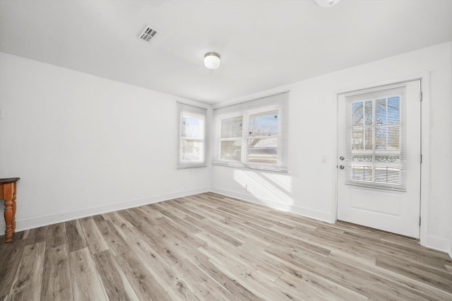 interior space with light wood-type flooring