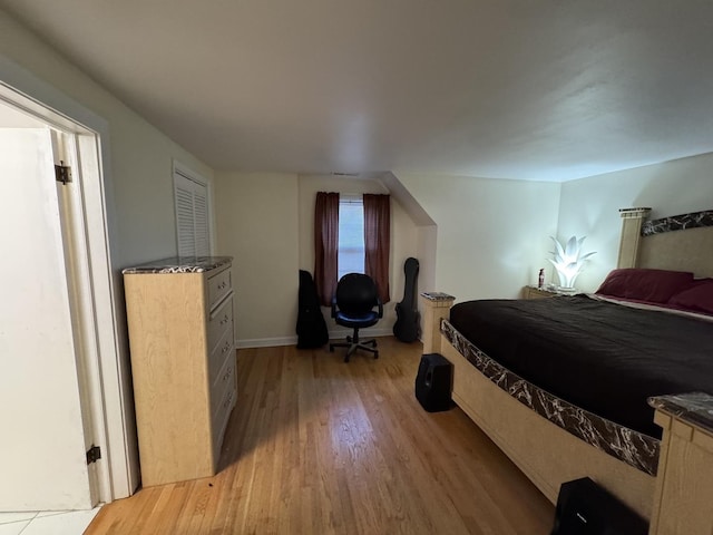 bedroom featuring light hardwood / wood-style floors