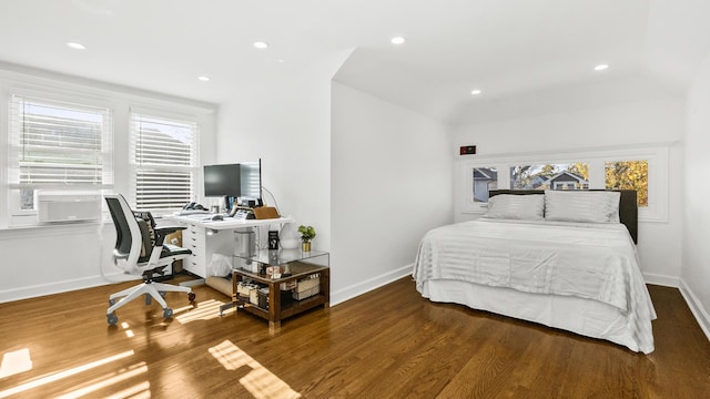 bedroom featuring dark wood-type flooring