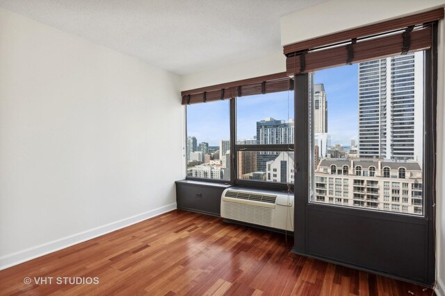 empty room featuring dark hardwood / wood-style flooring