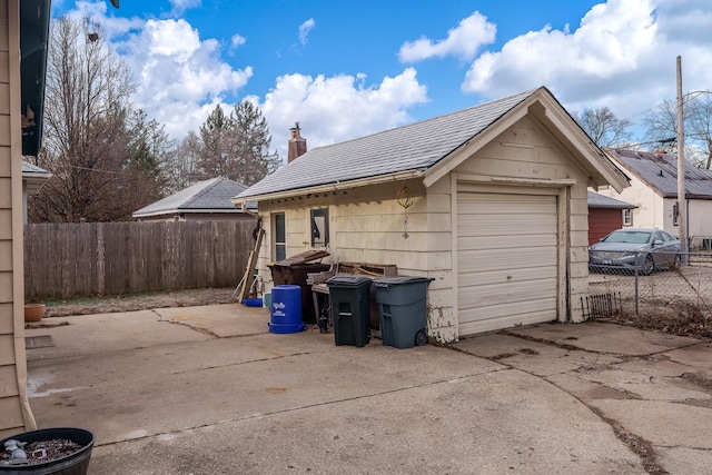 view of garage