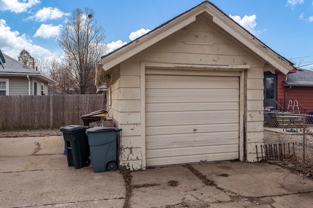 view of garage