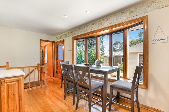 dining area featuring light hardwood / wood-style flooring