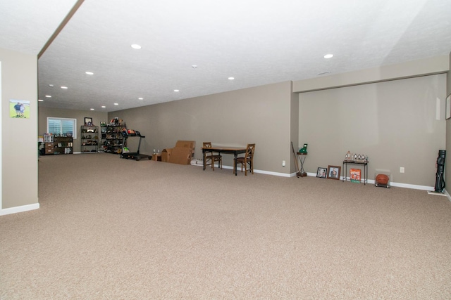 interior space featuring carpet flooring