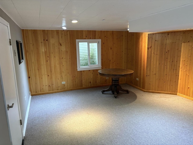 miscellaneous room featuring wooden walls