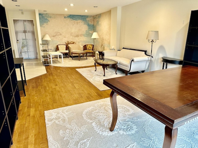 living room featuring hardwood / wood-style flooring